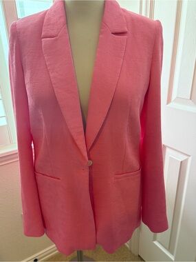STAUD Pink Textured Blazer Jacket, size L
